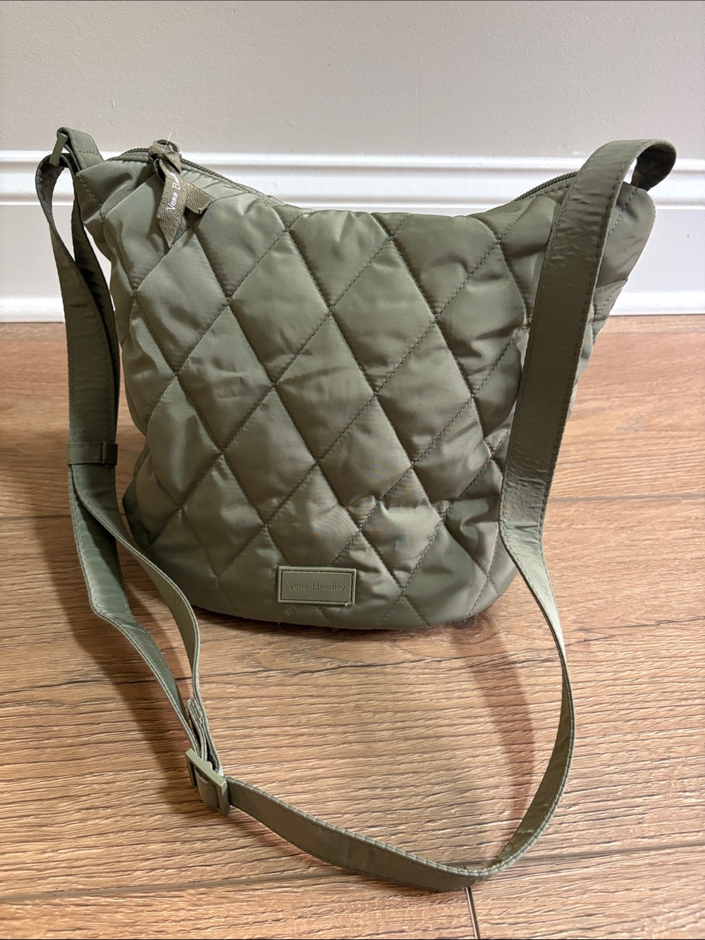 Vera Bradley Quilted Olive Green Crossbody Bag